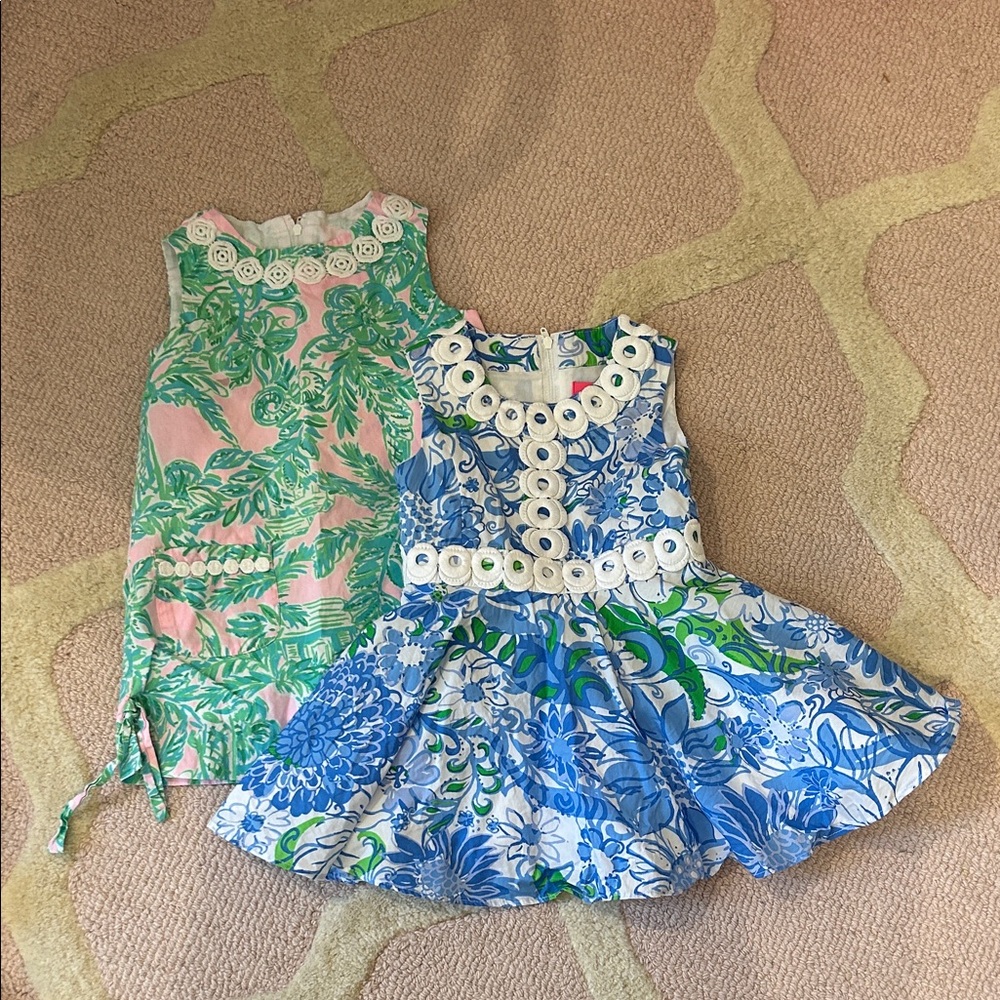 Lilly Pulitzer Pink Dress and Blue Floral Dress